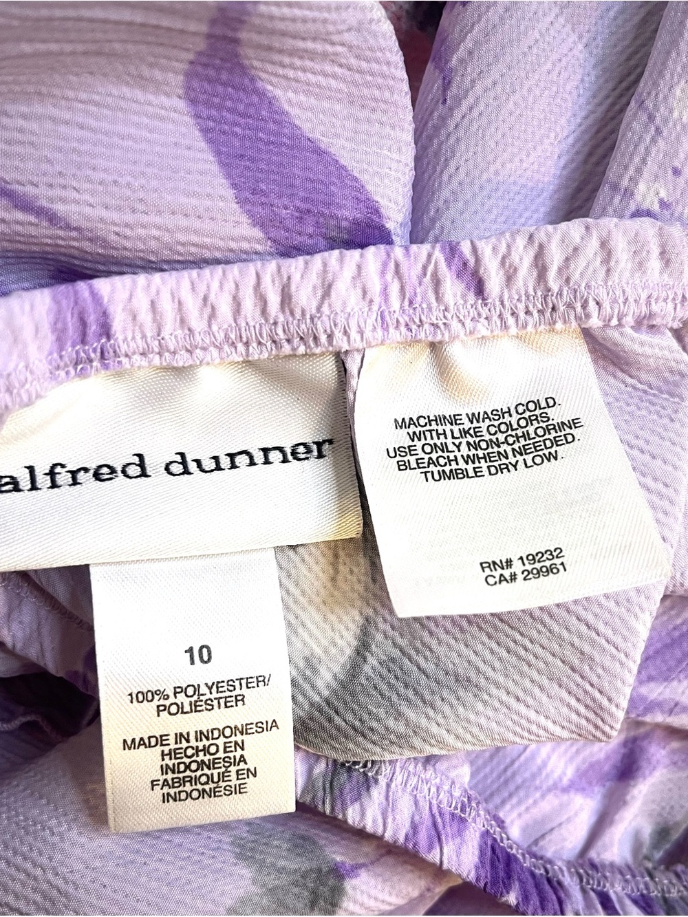 VTG Alfred Dunner Lavender Purple Floral Tiered Midi Skirt 10 Coquette Fairy - Picture 6 of 10